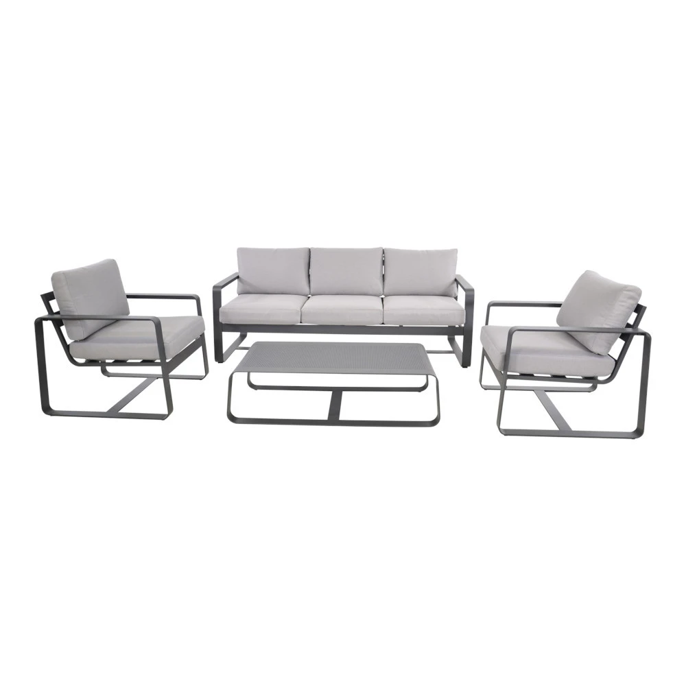 Lounge-Set Belezza 4-teilig, 5-Sitzer Mit Aluminiumgestell, Tisch Und Stühlen 5 Lounge-Set Belezza 4-teilig, 5-Sitzer Mit Aluminiumgestell, Tisch Und Stühlen – Bild 5