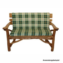 Auflage Boston Für 2-Sitzer Gartenbank 98 X 88 X 7 Cm Grün/beige Kariert