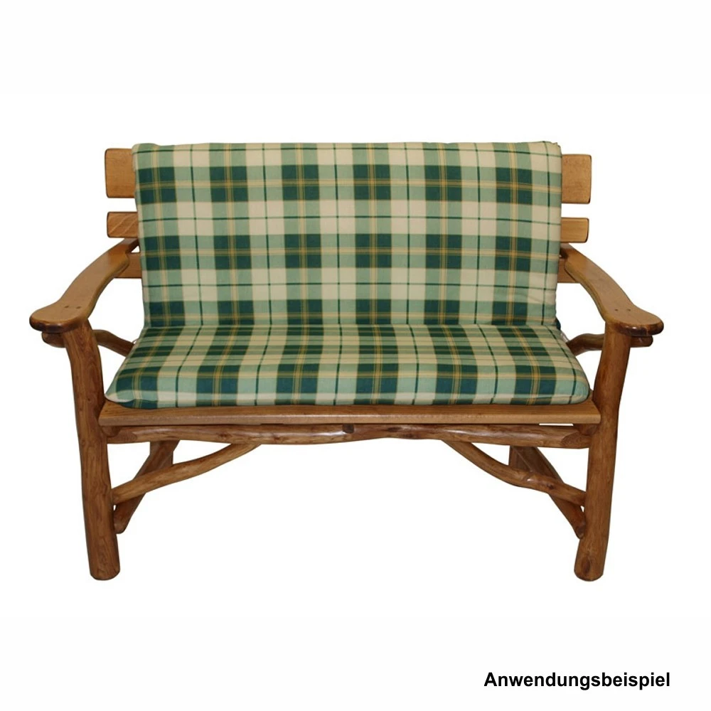 Auflage Boston Für 2-Sitzer Gartenbank 98 X 88 X 7 Cm Grün/beige Kariert 1 Auflage Boston Für 2-Sitzer Gartenbank 98 X 88 X 7 Cm Grün/beige Kariert