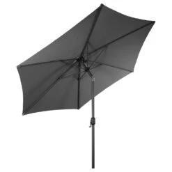 Sonnenschirm Ø 250 Cm Steingrau Aus Aluminium