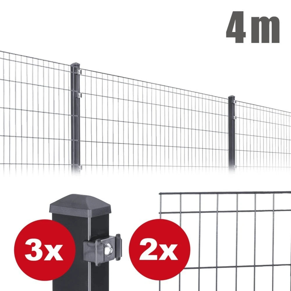 Zaunpaket Michl Ca. 1,2 M X 4 M Anthrazit Verzinkt Pulverbeschichtet 1 Zaunpaket Michl Ca. 1,2 M X 4 M Anthrazit Verzinkt Pulverbeschichtet