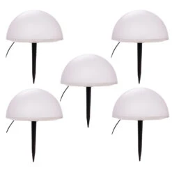 LED-Solargartenstecker-Set 5 Stück Halbkugel Mit Erdspießen