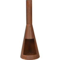 Terrassen-Kamin, 30x30x100 Cm In Rostfarben