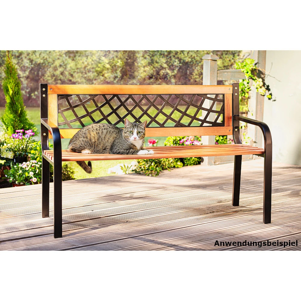 Gartenbank 2-Sitzer Aus Chinesischem Holz Mit Metallgestell 2 Gartenbank 2-Sitzer Aus Chinesischem Holz Mit Metallgestell – Bild 2