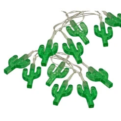 LED-Lichterkette 120 Cm Mit Kaktusmotiv, 10 LEDs Und Timerfunktion