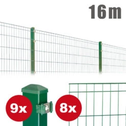 Zaunpaket Michl Ca. 1,0 M X 16 M Moosgrün Verzinkt Pulverbeschichtet