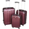 Trolley Set 3tlg Burgundrot ABS Hartschale Polycarbonat Inklusive Schloss