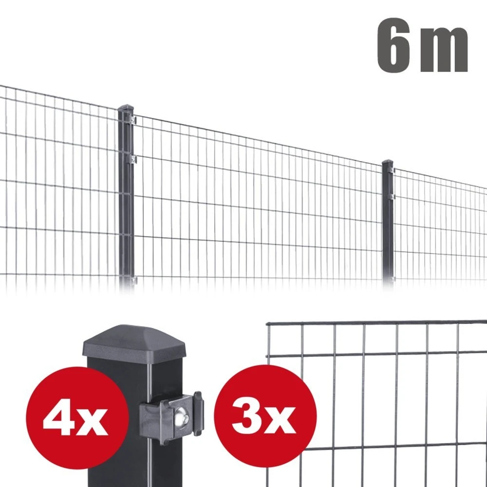 Zaunpaket Michl Ca. 1,2 M X 6 M Anthrazit Verzinkt Pulverbeschichtet 1 Zaunpaket Michl Ca. 1,2 M X 6 M Anthrazit Verzinkt Pulverbeschichtet