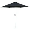Sonnenschirm Ø 270 Cm In Schwarz Mit Kurbelmechanismus