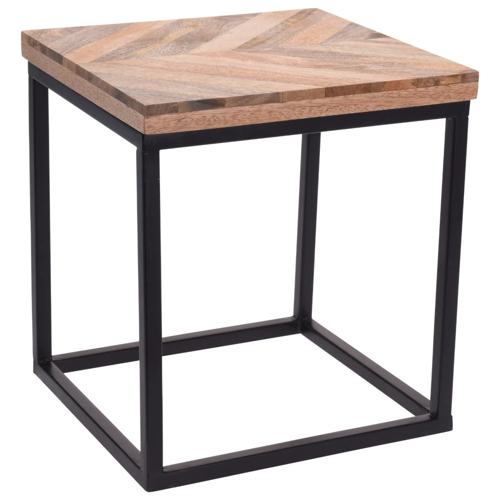 Beistelltisch-Set 3-teilig Rechteckig Mit Mangoholz-Tischplatte Und Rahmen 4 Beistelltisch-Set 3-teilig Rechteckig Mit Mangoholz-Tischplatte Und Rahmen – Bild 4