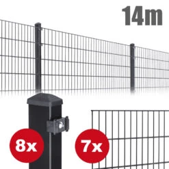 Zaunpaket PICO Ca. 1,2 M X 14 M Anthrazit Verzinkt Pulverbeschichtet