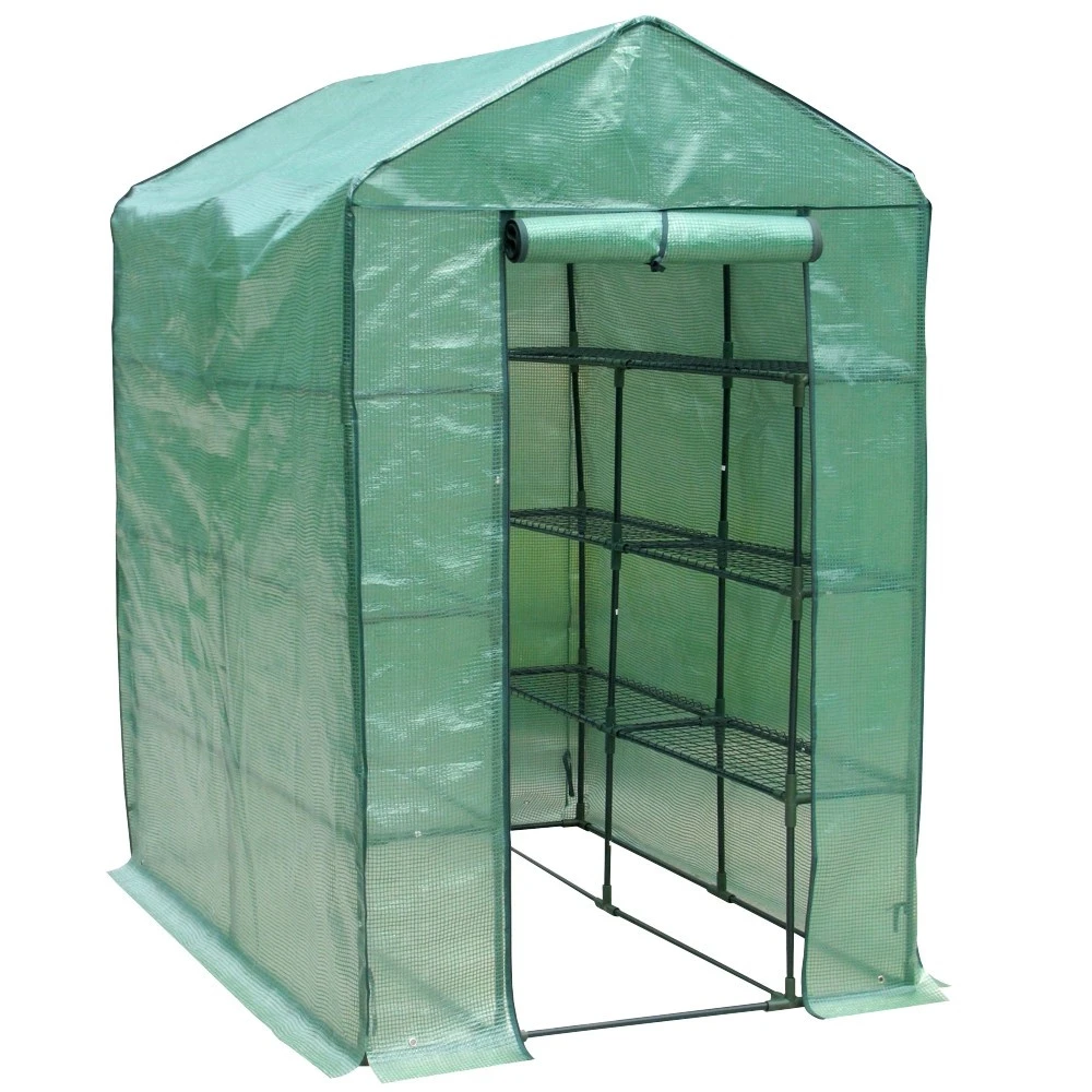 Walk-In Gewächshaus 120 X 170 X 200 Cm PVC In Grün 1 Walk-In Gewächshaus 120 X 170 X 200 Cm PVC In Grün