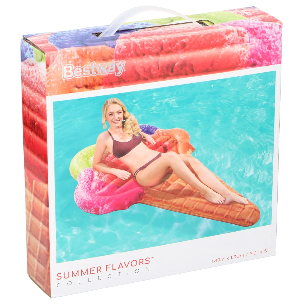 Bestway Luftmatratze Im Eistüten-Design Aus Vinyl Mit Reparaturflicken 2 Bestway Luftmatratze Im Eistüten-Design Aus Vinyl Mit Reparaturflicken – Bild 2