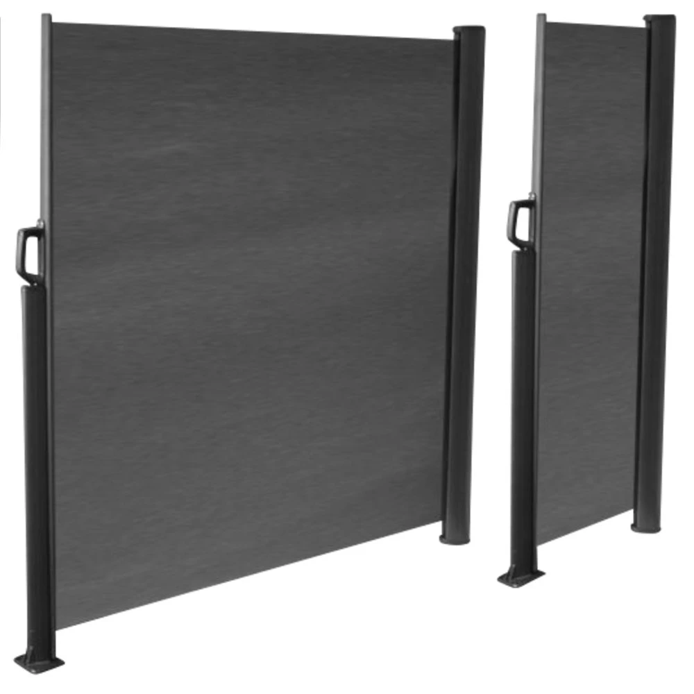 Seitenmarkise Grau 3 X 1,6 M Mit Schwarzem Aluminiumgestell 2 Seitenmarkise Grau 3 X 1,6 M Mit Schwarzem Aluminiumgestell – Bild 2