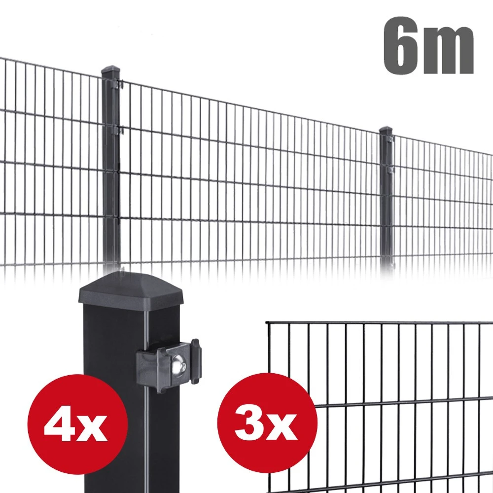 Zaunpaket PICO Ca. 1,2 M X 6 M Anthrazit Verzinkt Pulverbeschichtet 1 Zaunpaket PICO Ca. 1,2 M X 6 M Anthrazit Verzinkt Pulverbeschichtet