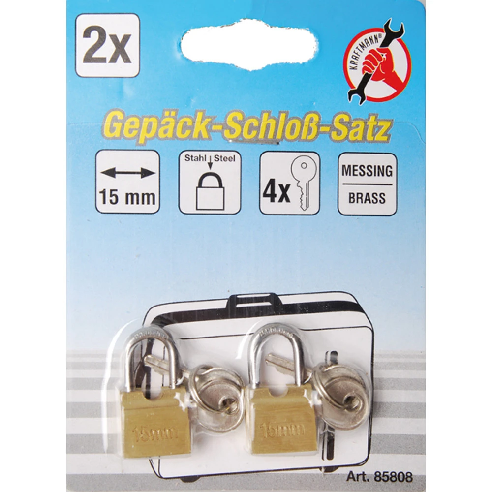 Gepäckschloß-Satz 15 Mm 2tlg. 1 Gepäckschloß-Satz 15 Mm 2tlg.