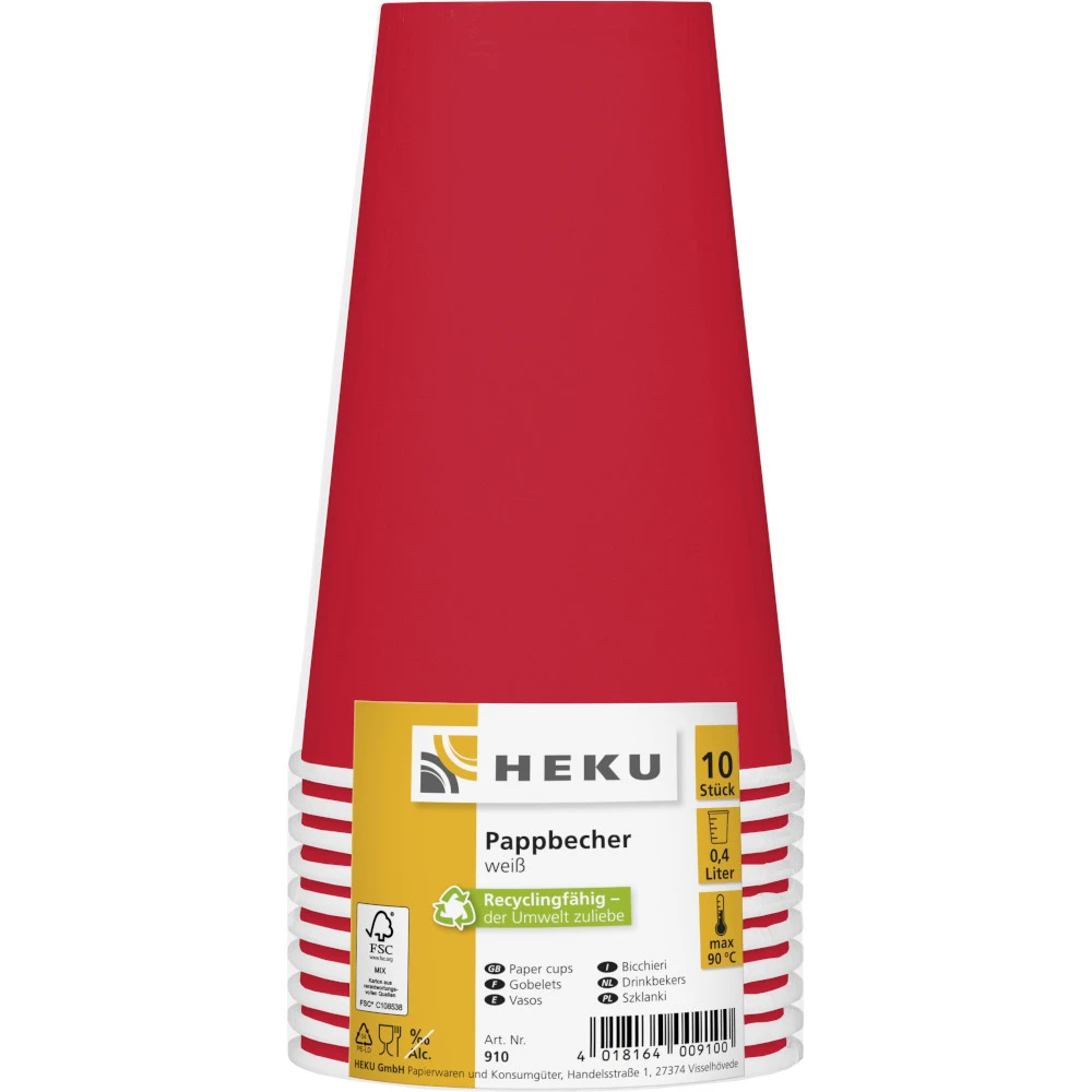 Pappbecher Rot, 10 Stück, 0,473 Liter 1 Pappbecher Rot, 10 Stück, 0,473 Liter