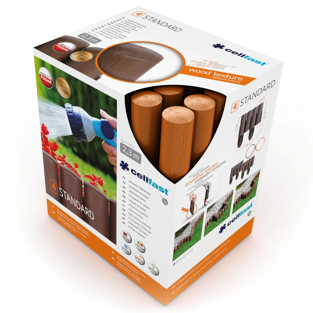 Cellfast Rasenkante Palisade 8 Stück 2,3 M In Ziegelsteinrot 2 Cellfast Rasenkante Palisade 8 Stück 2,3 M In Ziegelsteinrot – Bild 2