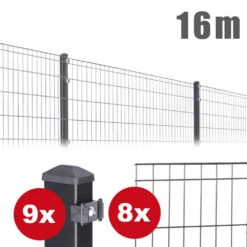 Zaunpaket Michl Ca. 1,2 M X 16 M Anthrazit Verzinkt Pulverbeschichtet